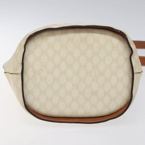 CELINE Macadam Canvas Circle Shoulder Bag Pvc Leather White - Picture 9 of 13